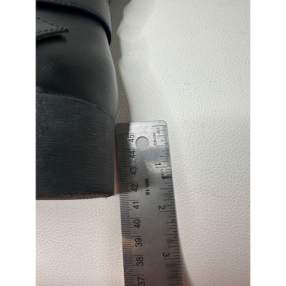 Black Size 9.5 Black Raelynn Faux Suede Buckled Block Heel Knee High Fall Boot - Picture 11 of 14